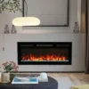 Electric Fireplace, Wall, 1500 W, Glass+Steel - view 4