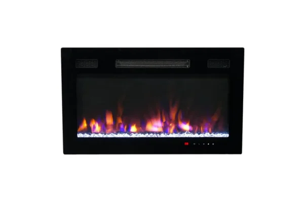 Electric Fireplace, Wall, 1500 W, Glass+Steel - view 6
