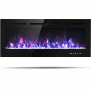 Electric Fireplace, Wall, 1500 W, Metal