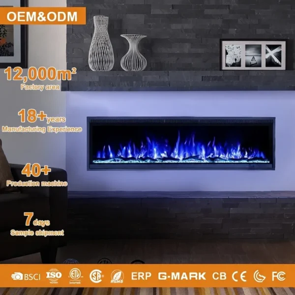 Electric Fireplace, Wall, 1500W