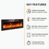 Electric Fireplace, Wall, 1500W - view 3