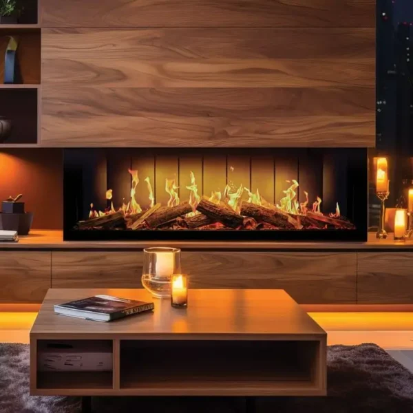 Electric Fireplace, Wall, 2000 W, tempered glass - view 2