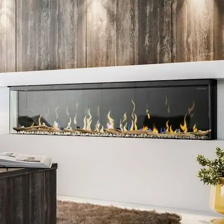Electric Fireplace, Wall, 2000 W, tempered glass - view 3