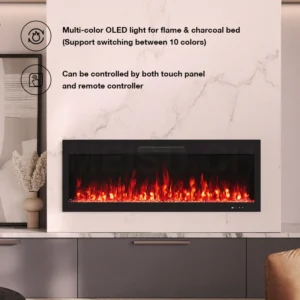 Electric Fireplace, Wall, 220V-240V, 1400-1600W