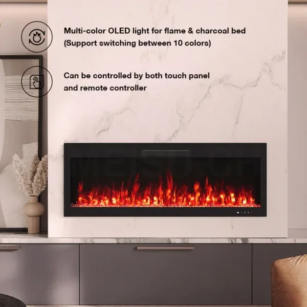 Electric Fireplace, Wall, 220V-240V, 1400-1600W