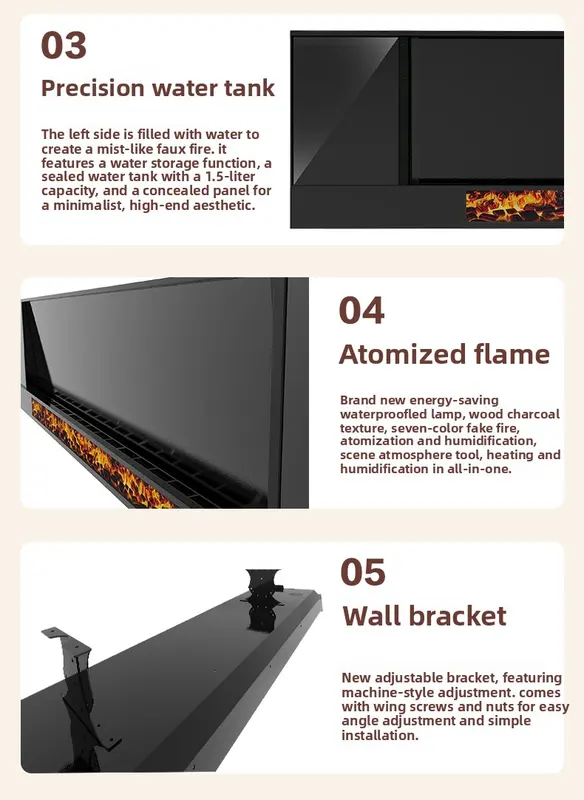 Electric Fireplace, Wall, 4000W - view 3