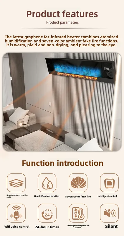 Electric Fireplace, Wall, 4000W - view 4