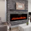 Electric Fireplace, Wall, 750~1500W, Steel+Glass