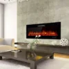 Electric Fireplace, Wall, 750~1500W, Steel+Glass - view 3