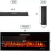 Electric Fireplace, Wall, 750~1500W, Steel+Glass - view 4