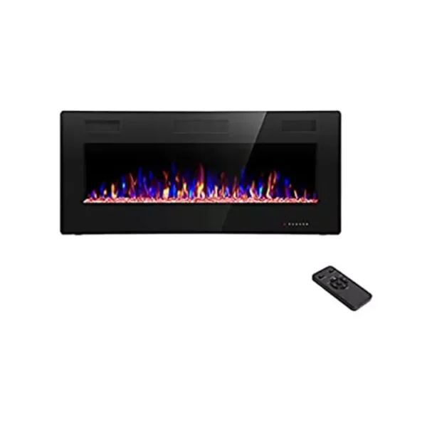 Electric Fireplace, Wall, 750~1500W, Steel+Glass - view 6
