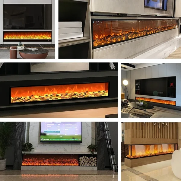 Electric Fireplace, Wall, 750, Stainless Steel - view 5