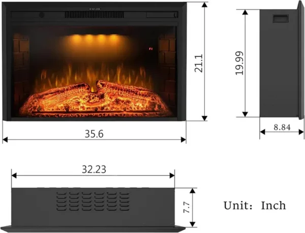 Electric Fireplace, wall, 750W, 1500W - view 3