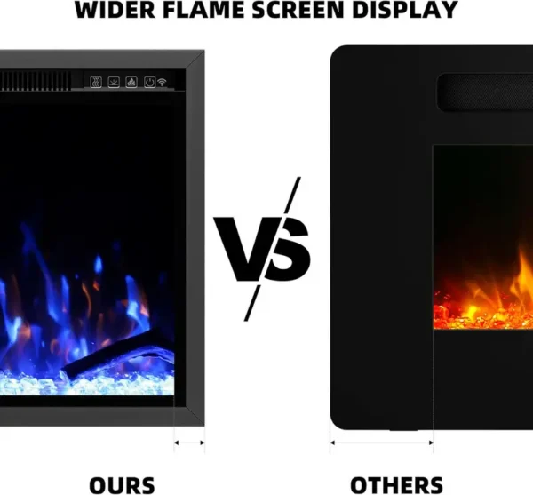 Electric Fireplace, Wall, 750W, Metal - view 3