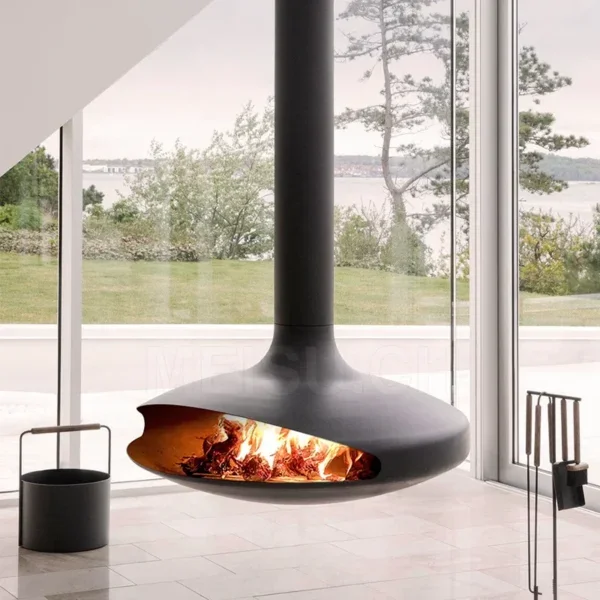 Electric Fireplace, Wall, Alloy Carbon Steel, wood fireplace - view 2