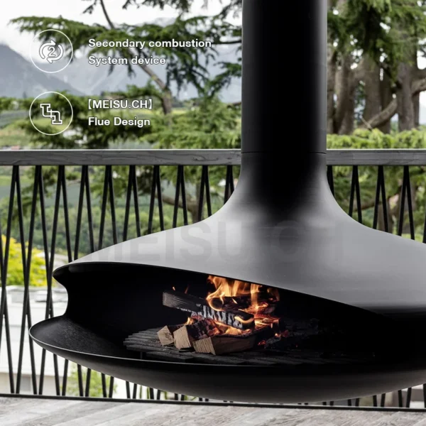 Electric Fireplace, Wall, Alloy Carbon Steel, wood fireplace - view 4