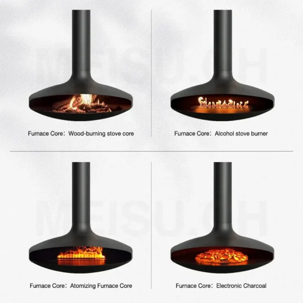 Electric Fireplace, Wall, Alloy Carbon Steel, wood fireplace - view 6