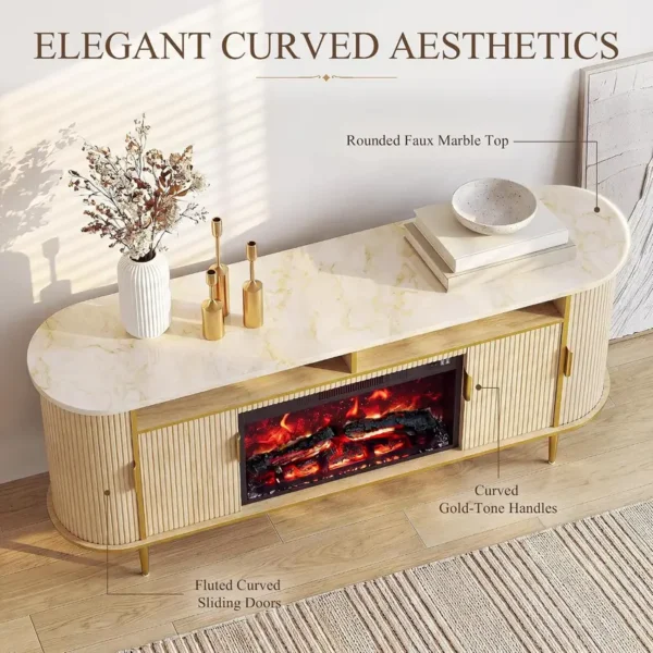 Electric Fireplace, Wood - view 3