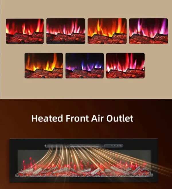 Electric Fireplace, YIKA, 1800W, Wall - view 2