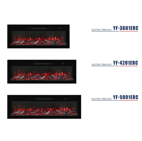 Electric Fireplace, YIKA, 1800W, Wall - view 4