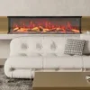 Electric Fireplace, YIKA, 900W, Log set+glass panel - view 3