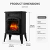 Electric Freestanding Fireplace, 2000W, 2000 W, Plastic - view 2