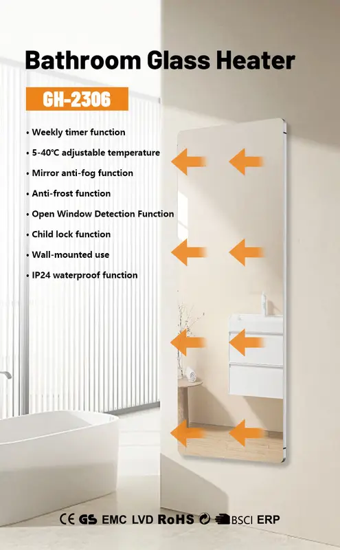 Electric Glass Panel, 600w, Wall - view 4