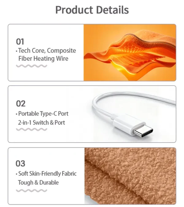 Electric Heated Blankets, USB, Portable - view 2