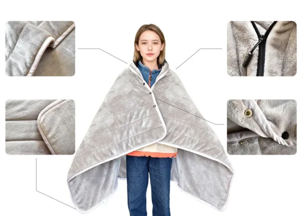 Electric Heated Shawl Blanket, DC 12V, Polyester - view 2