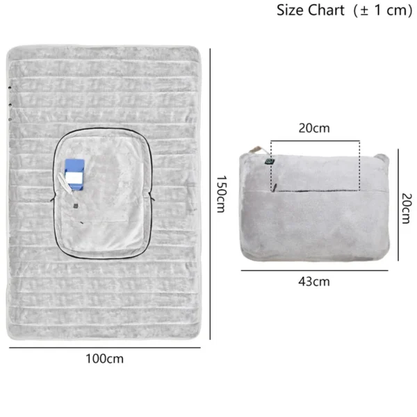 Electric Heated Shawl Blanket, DC 12V, Polyester - view 5