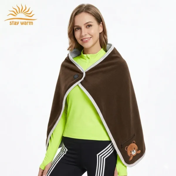 Electric Heated Shawl Blanket, Portable, 5V, USB - view 2