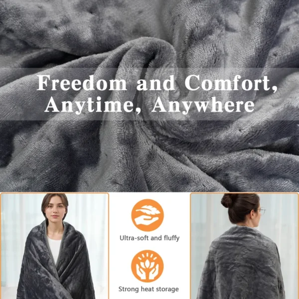 Electric Heated Throw Blanket, 110 W(0.15hp), Flannel Fleece - view 2