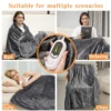Electric Heated Throw Blanket, 110 W(0.15hp), Flannel Fleece - view 4