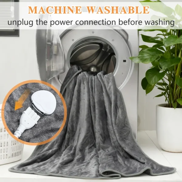 Electric Heated Throw Blanket, 110 W(0.15hp), Flannel Fleece - view 5