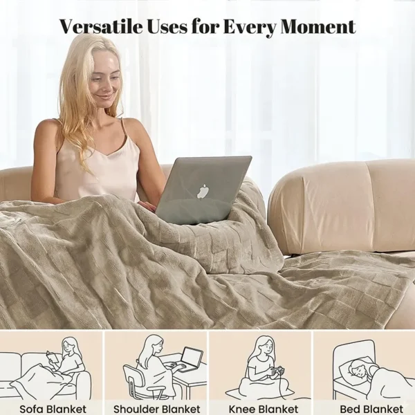 Electric Heated Throw Blanket, AC 110V-240V, Us Plug - view 3