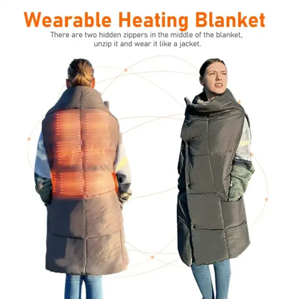 Electric Heated Throw Blanket, Portable, USB - view 2