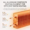 Electric Heater, 1000W, 1-3KW(1.34-4.02hp), Metal - view 3