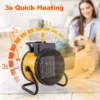 Electric Heater, 2000W, PTC, Stainless, Steel - view 5