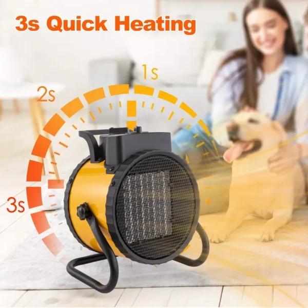 Electric Heater, 2000W, PTC, Stainless, Steel - view 5