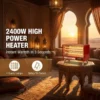 Electric Quartz Heater, 220, 1200W/2400W, Waterproof - view 2