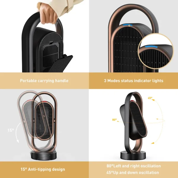 Electric Space Ptc Heater, FCC, ETL, 2000w, Portable - view 6