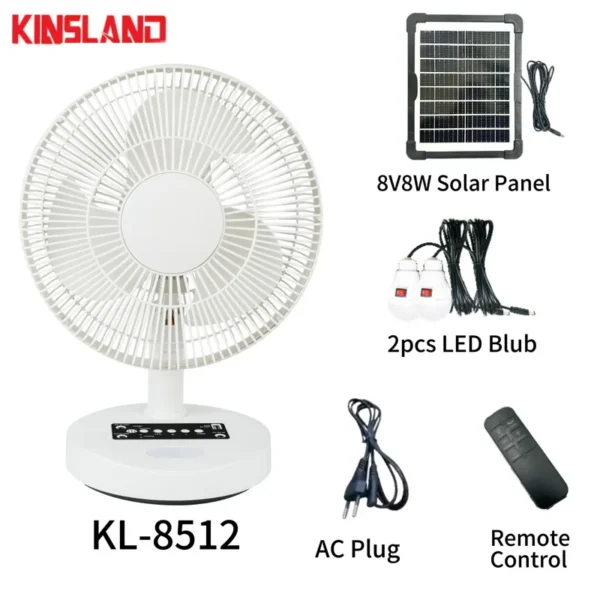 Electric Table Fan, Solar, USB, 5V, Brushless