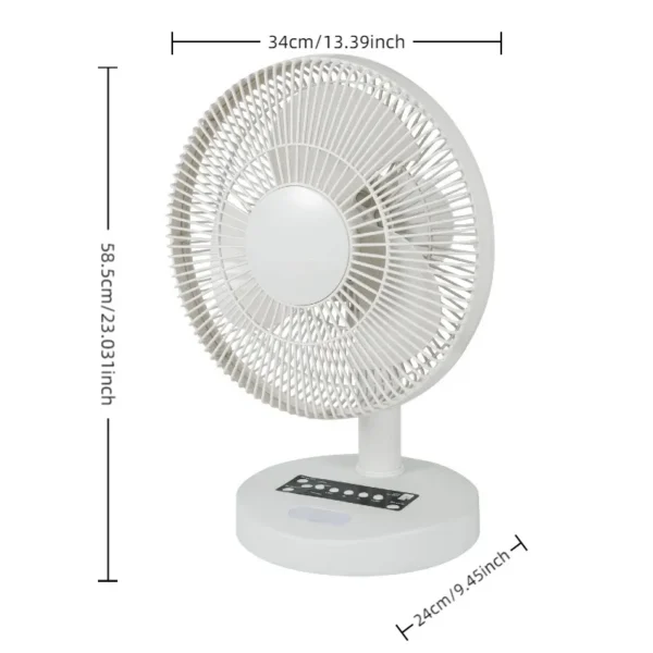 Electric Table Fan, Solar, USB, 5V, Brushless - view 3
