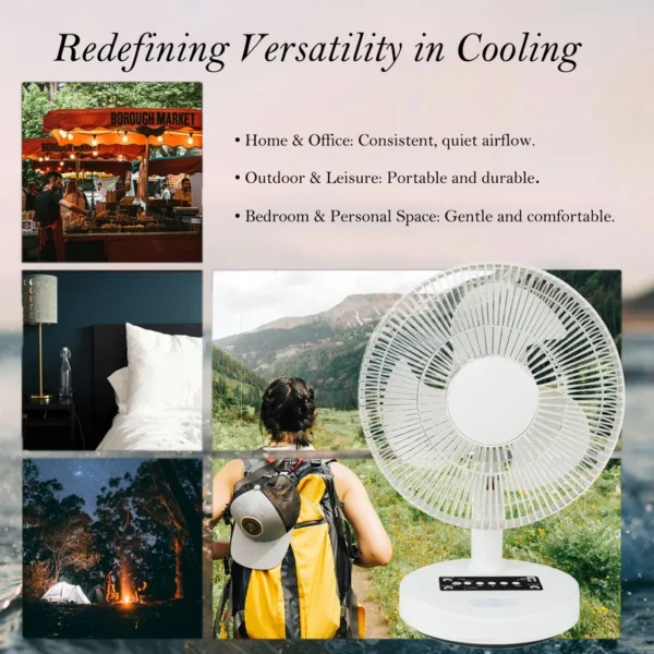 Electric Table Fan, Solar, USB, 5V, Brushless - view 4