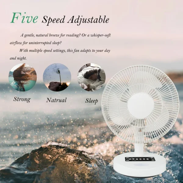 Electric Table Fan, Solar, USB, 5V, Brushless - view 5