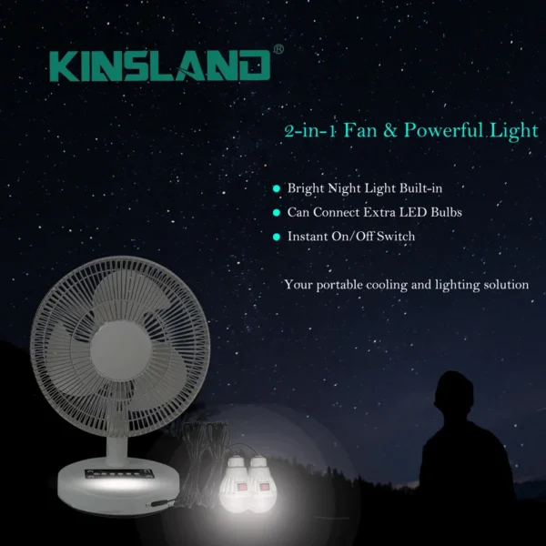 Electric Table Fan, Solar, USB, 5V, Brushless - view 6
