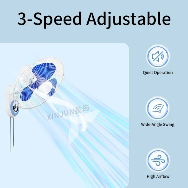 Electric Wall-mounted Fan, 16-inch, plastic - view 4