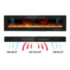 Electric Wall-mounted Fireplace, 68-Inch, 1500 W, Metal