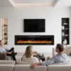 Electric Wall-mounted Fireplace, 68-Inch, 1500 W, Metal - view 4