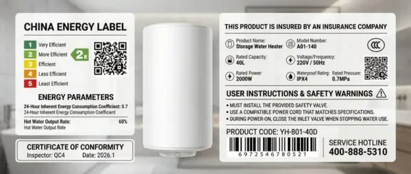 Electric Water Heater, 40L, 2000W - view 6